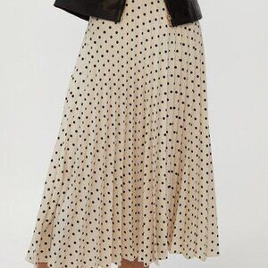 Classic Concepts LA Pleated Skirt White Red Bow Print Belted XL – NWT